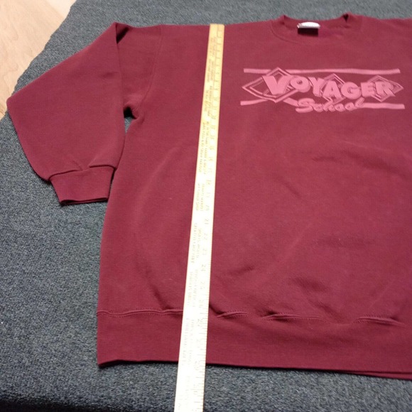 VINTAGE Voyager School Sweater Maroon 2XL XXL Santee Heavyweight USA Made - Picture 3 of 8